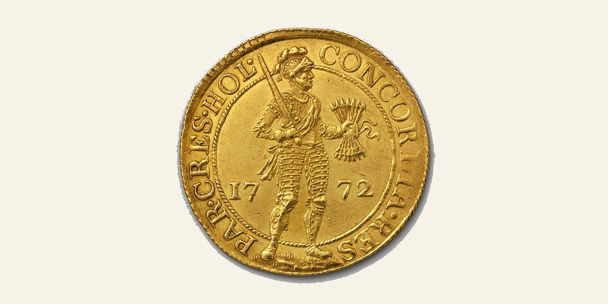 Gouden dukaat uit de collectie van het Rijksmuseum